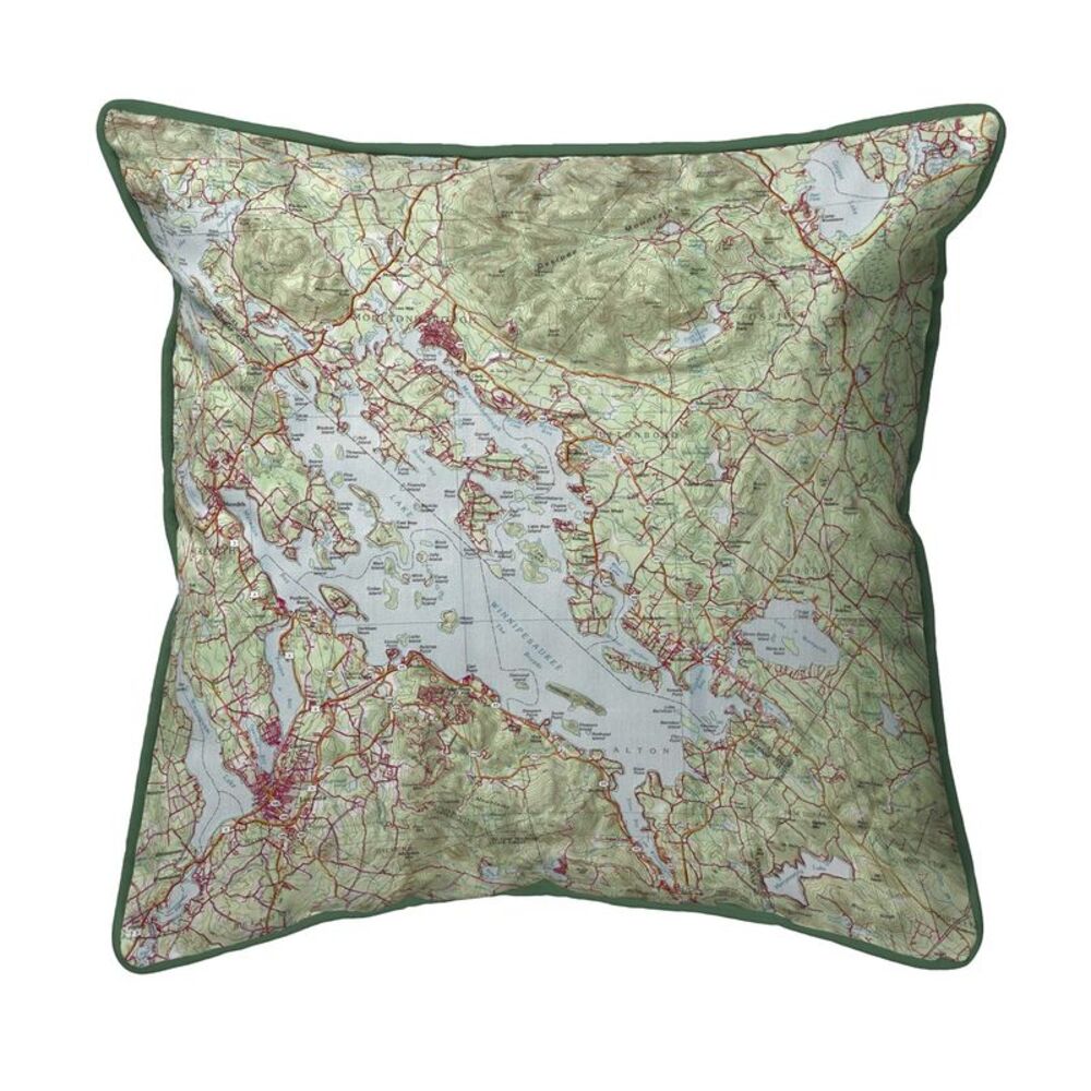 Betsy Drake Lake Winnipesaukee NH Nautical Map Indoor/Outdoor Pillow 12x12